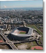 Aerial View Of Nissan Stadium, Yokohama City, Kanagawa Prefecture, Honshu, Japan #1 Metal Print