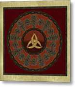 Tribal Celt Triquetra Symbol Mandala Metal Print