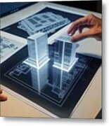 Architecture 3d Touch Hologram Display #1 Metal Print