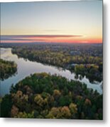 Areal Sunset On The Milleiles River Metal Print