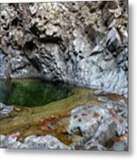 Beautiful Waterfall Splashing In The Canyon Troodos Cyprus Metal Print