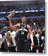 Bill Russell And Giannis Antetokounmpo #1 Metal Print