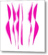 Bold Pink Abstract Curvy Lines Metal Print