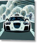 Cool  Cartoon  The  Stig  Top  Gear  Show  Driving  A  Car  D27276c2  1dc4  442d  4e78  Dd764d266a62 Metal Print