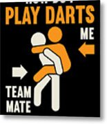 Dart Darts Dartboard Game Darts Player Shooting Arrows #1 Metal Print