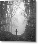 Figure In Misty Woodland #1 Metal Print