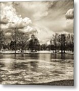 Frozen Pond On The Campus Of Northern Illinois University #1 Metal Print