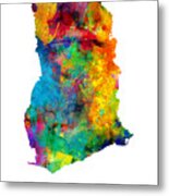 Ghana Watercolor Map #1 Metal Print