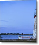 Goat Island Lighthouse Dressed For The Holidays #3 Metal Print