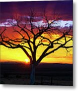 Gorgeous Sunset With The Taos Tree And Old Mailbox #4 Metal Print