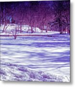 First Day Of Spring At Heart Shaped Pond Metal Print