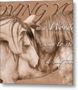 Horses Nuzzling Loving #1 Metal Print
