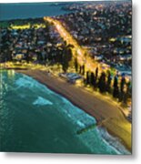 Sunset Panorama Of The Northern Beaches Of Sydney No 2 Metal Print