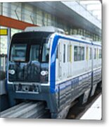 Light Rail Train In Station Platform #1 Metal Print