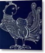 Peacock - Royal Blue Metal Print