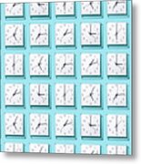 Neatly Arranged Clocks #1 Metal Print