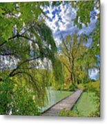 Norsk Gangsti - Norwegian Footpath - Floating Bridge In Viking County Park, Stoughton, Wi #1 Metal Print