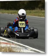 Person Go-carting On A Motor Racing Track #1 Metal Print