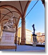 Piazza Della Signoria In Florence Square Landmarks And Statues V #1 Metal Print