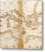 Portuguese Maps Of The Mediterranean Countries 1630 #1 Metal Print