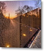 Sunrise Reflections At The Vietnam Veterans Memorial Metal Print