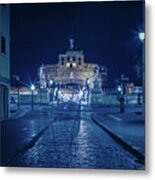 Rome And The Castel Sant'angelo At Night #1 Metal Print
