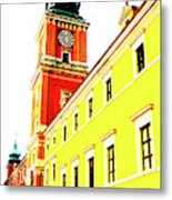Royal Castle And Lantern In Warsaw, Poland #1 Metal Print