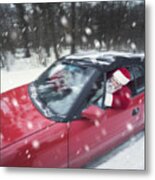 Santa's At Car #1 Metal Print