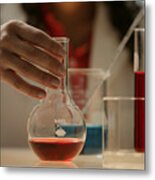 Scientist In Laboratory #1 Metal Print