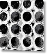 Seamless Painted Polka Dot Circles A Black And White Artistic Acrylic Paint Texture Background Creative Grunge Monochrome Hand Drawn Messy Polkadots Tileable Surface Pattern Design 3d Rendering #1 Metal Print