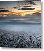 Seawaves Splashing On The Coast During A Dramatic Sunset #2 Metal Print