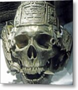 Silver Skull Metal Print