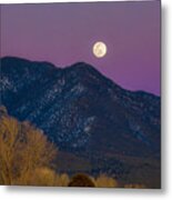 Snow Moon Over Taos Mountain  #1 Metal Print