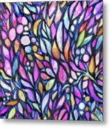 Stained Glass Flowers #1 Metal Print