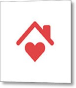 Stay Home Concept,home Love Heart Icon #1 Metal Print