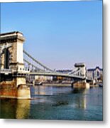 The Chain Bridge In Budapest #1 Metal Print