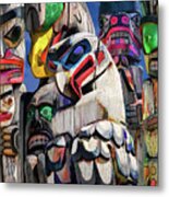 Totem Poles In The Pacific Northwest #1 Metal Print