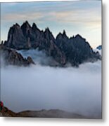 Mountain Peaks Above The Clouds Metal Print