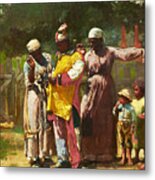 Dressing For The Carnival By Winslow Homer Metal Print