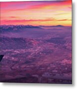 Flying Over Rockies In Airplane From Salt Lake City At Sunset #13 Metal Print