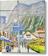 1412 At Grindelwald Station Metal Print