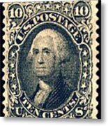 1861 United States - No.684 - 10cts. Dark Slate Proof - Stamp Art Metal Print