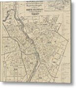 1872 Rochester New York Historical Map Monroe County Metal Print