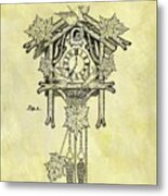 1912 Cuckoo Clock Patent Metal Print