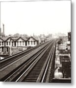 1920s Chicago Elevated Train Metal Print