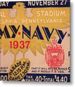 1937 Army Vs. Navy Football Ticket Metal Print