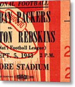 1943 Green Bay Packers Vs. Washington Metal Print