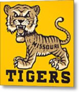1950's Missouri Tiger Art Metal Print