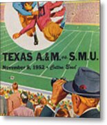 1952 Southern Methodist University Football Art Metal Print