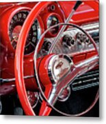 1957 Chevy Belair Dash Board Detail Metal Print